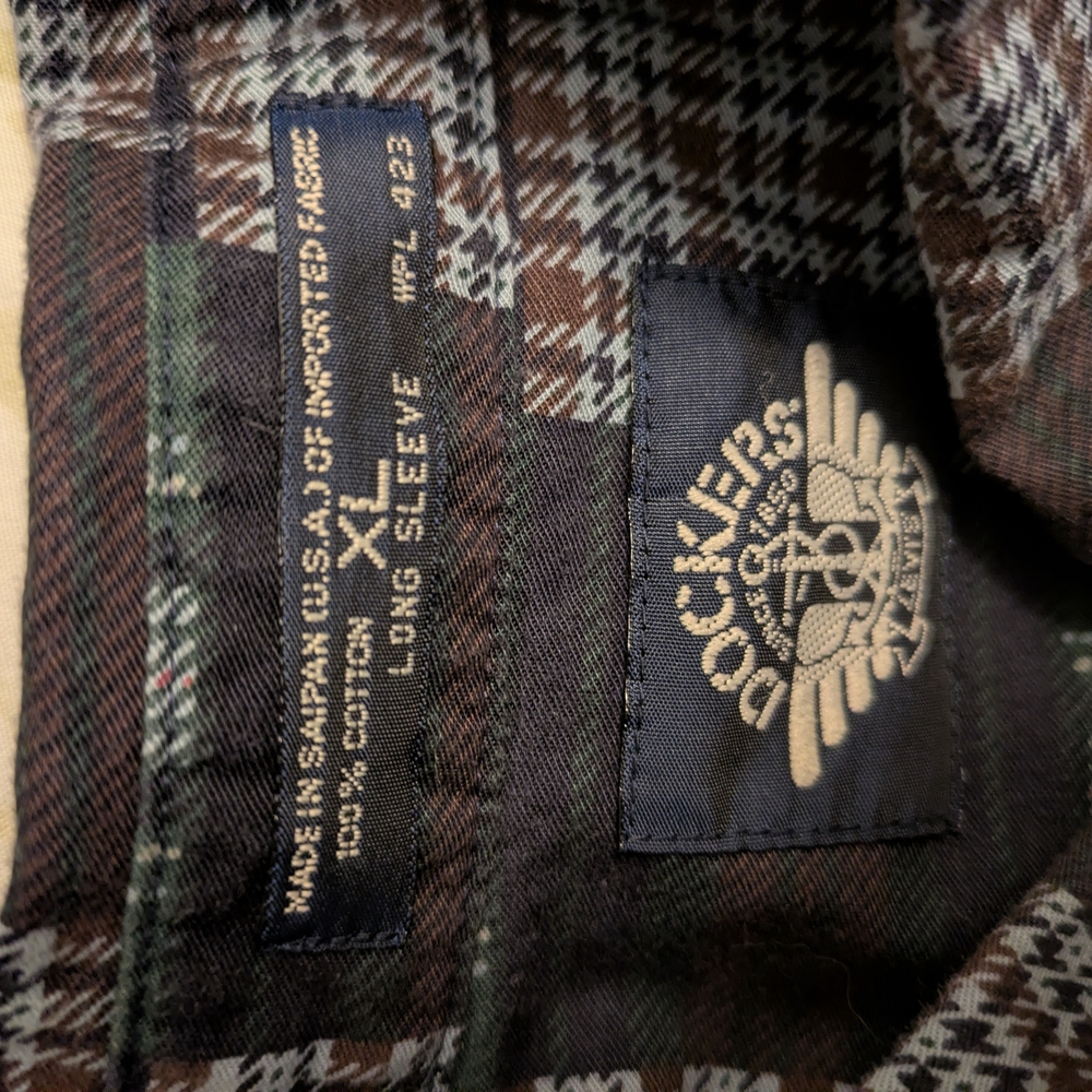 Dockers Patchwork Plaid Button Up Shirt Long Slee… - image 5